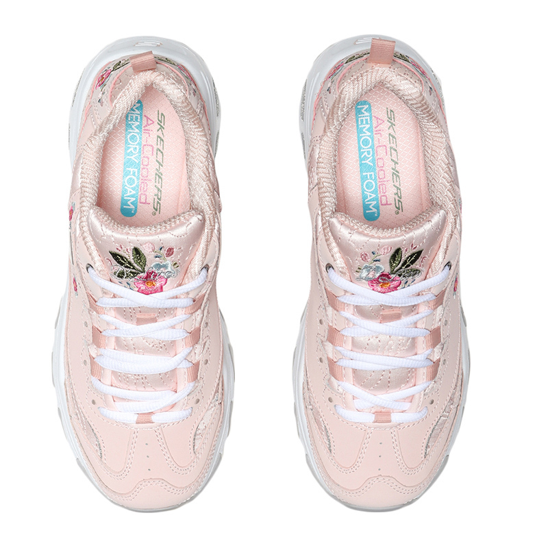 【自营】Skechers斯凯奇女鞋熊猫鞋花朵刺绣复古松糕鞋老爹鞋11977