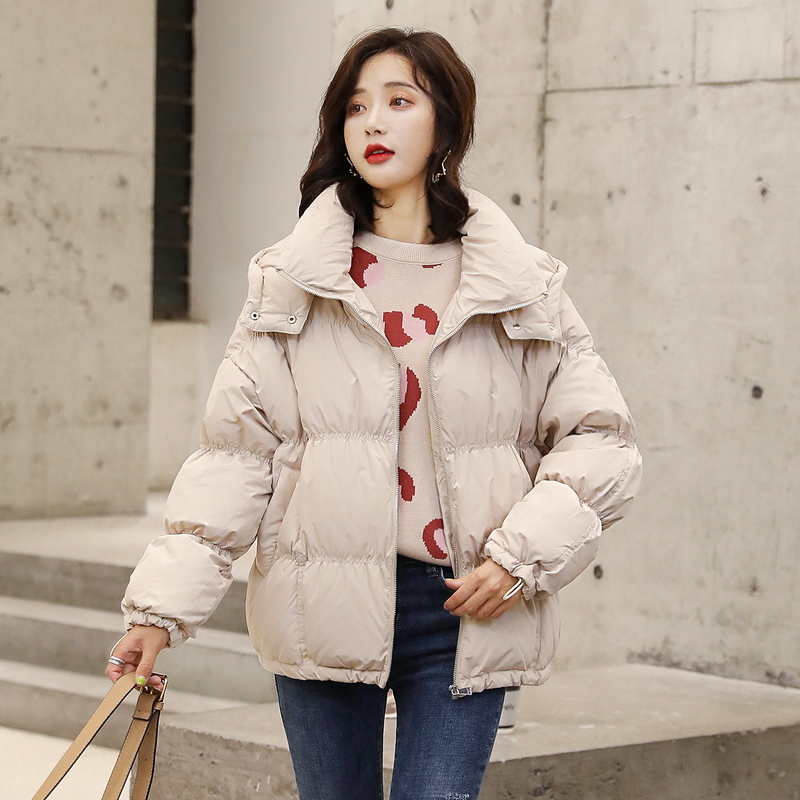 高梵羽绒服女短款2019新款韩版宽松面包服潮时尚连帽保暖冬季外套