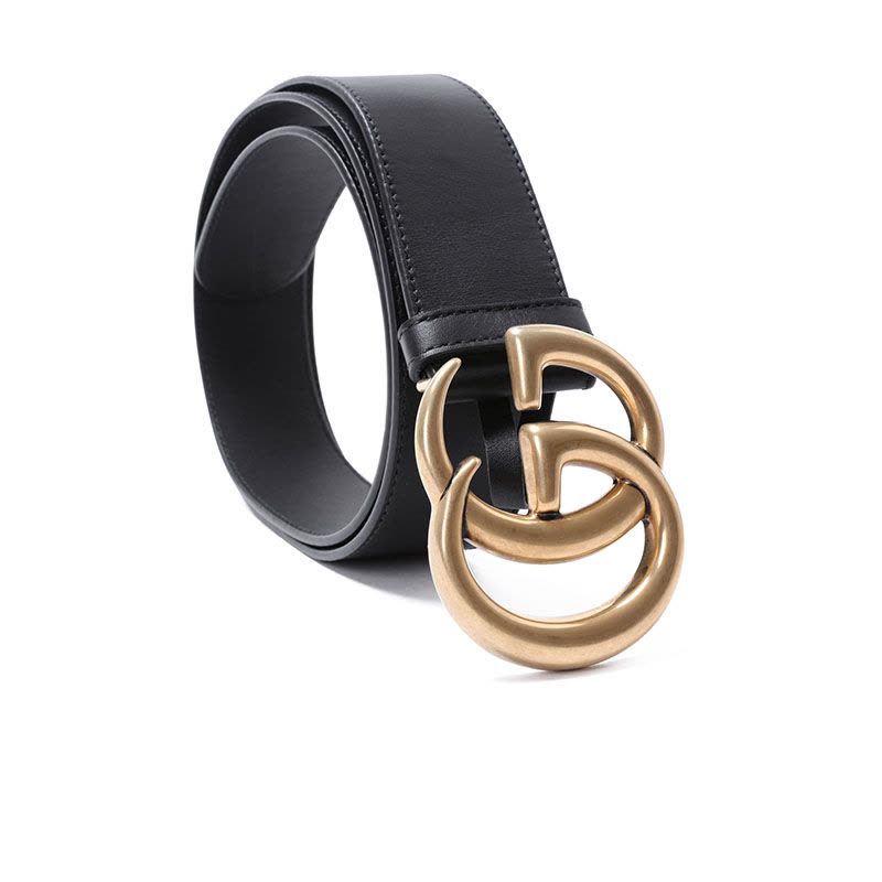 古驰 GUCCI 腰带4.0D 双G饰扣光面皮 男款腰带皮带 400593金扣图片