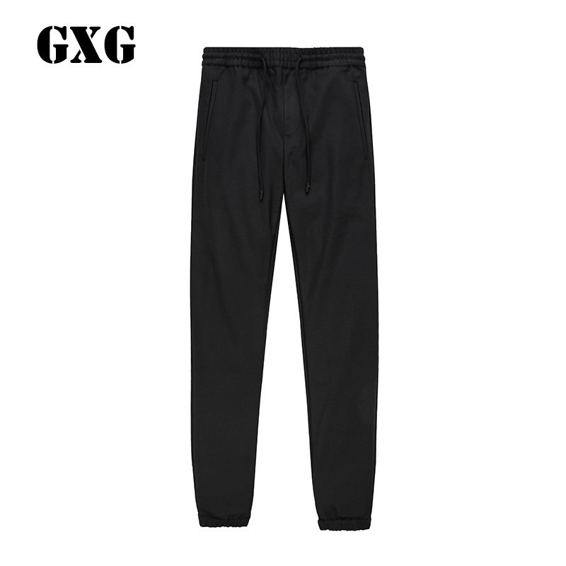 GXG男装 春季潮流热卖 都市时尚男士黑色休闲长裤
