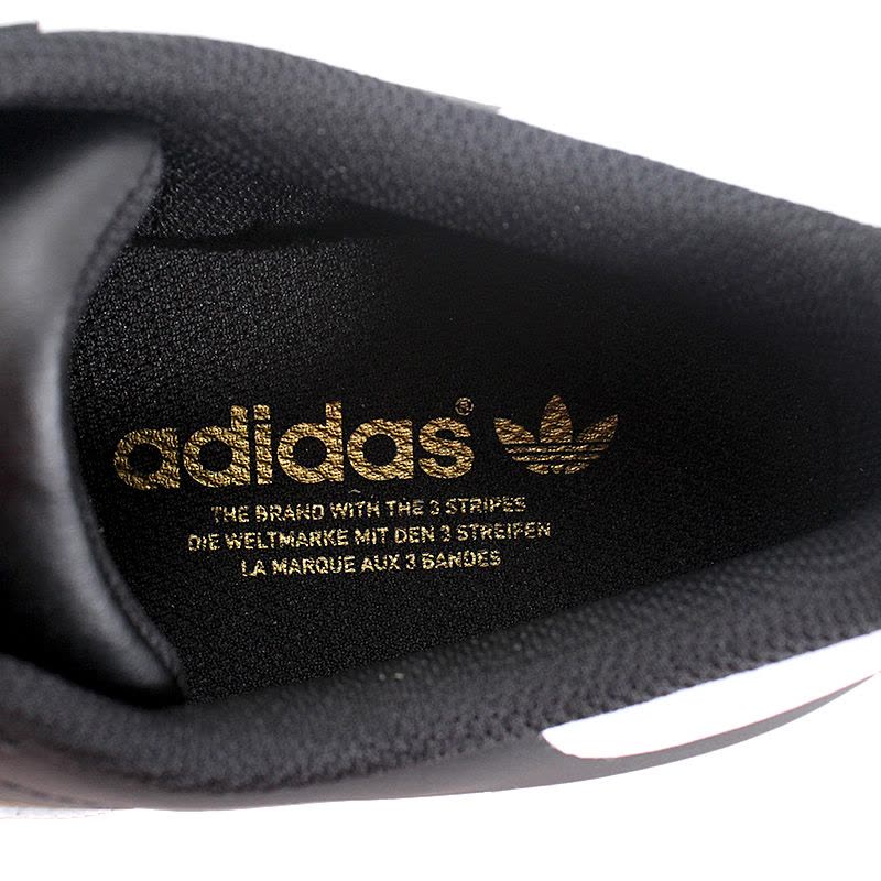 阿迪达斯Adidas三叶草男鞋黑色金标贝壳头运动鞋休闲板鞋B27140图片