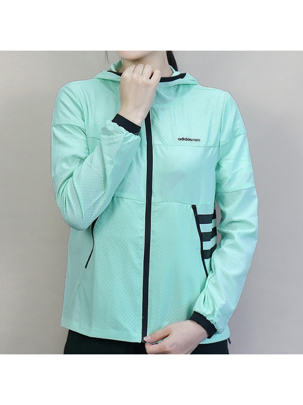 Adidas阿迪达斯NEO女外套梭织防风衣防晒休闲夹克DM4150
