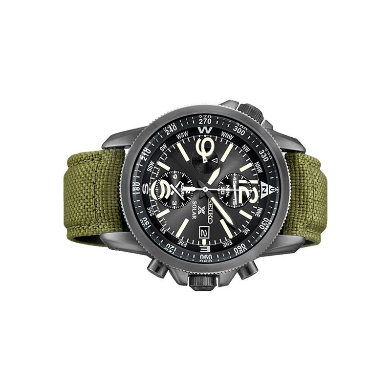 精工(SEIKO)日韩品牌 石英表 男 休闲运动尼龙带男士手表SSC295J1