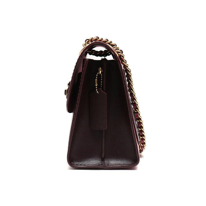 coach蔻驰奢侈品女士专柜款parker系列涂层帆布配皮山茶花单肩斜挎包