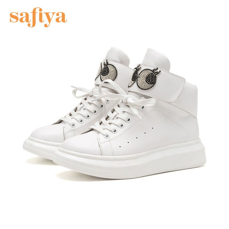 Safiya索菲娅牛皮卡通眼睛松糕底潮流休闲鞋女靴子SF64116001图片