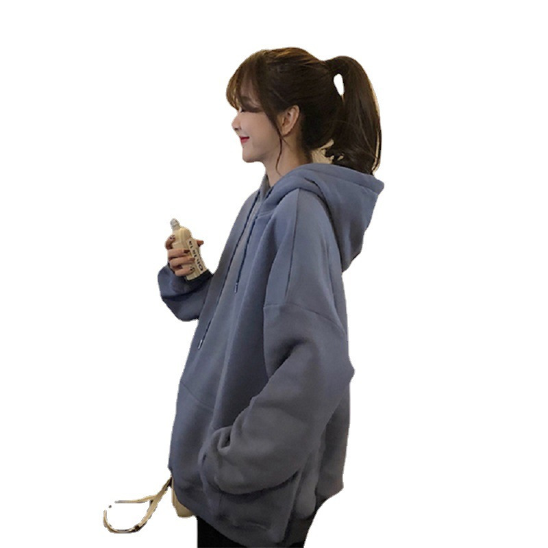 加绒卫衣女秋冬新款韩版宽松连帽炸街宽松设计感小众女上衣潮