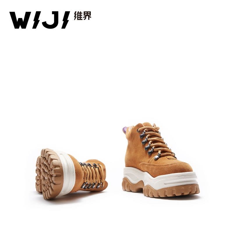 WIJI冬季新款时尚街头高帮鞋休闲个性欧美潮流厚底透气舒适女鞋女图片