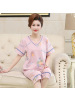 可外穿睡衣女夏季棉质短袖七分裤中老年妈妈宽松加大码家居服套装