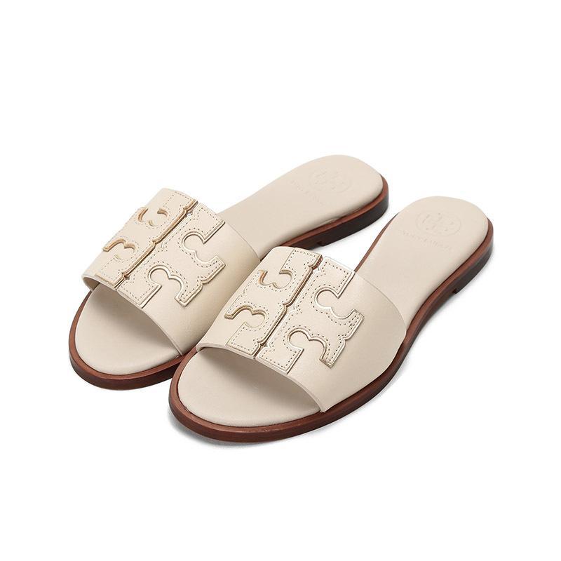 toryburch托里伯奇奢侈品tb女鞋牛皮革ines拖鞋凉拖50109