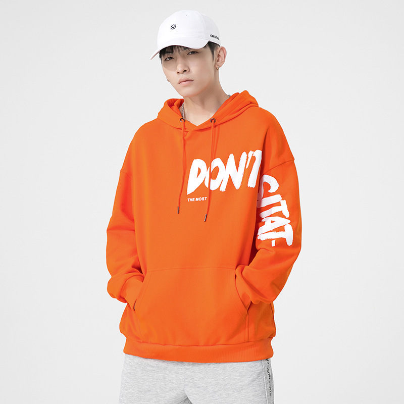 连帽卫衣男秋冬新款韩版宽松潮牌印花上衣男装长袖情侣装衣服