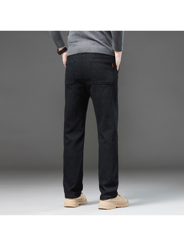 秋冬季雪尼尔休闲裤男士厚款直筒版型弹力轻商务新款男装