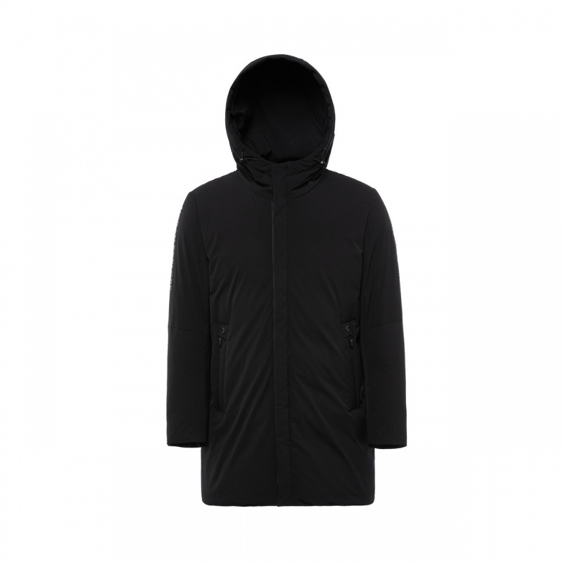 波司登BOSIDENG连帽中长款羽绒服男时尚潮上衣冬季防寒风衣新款B80141007