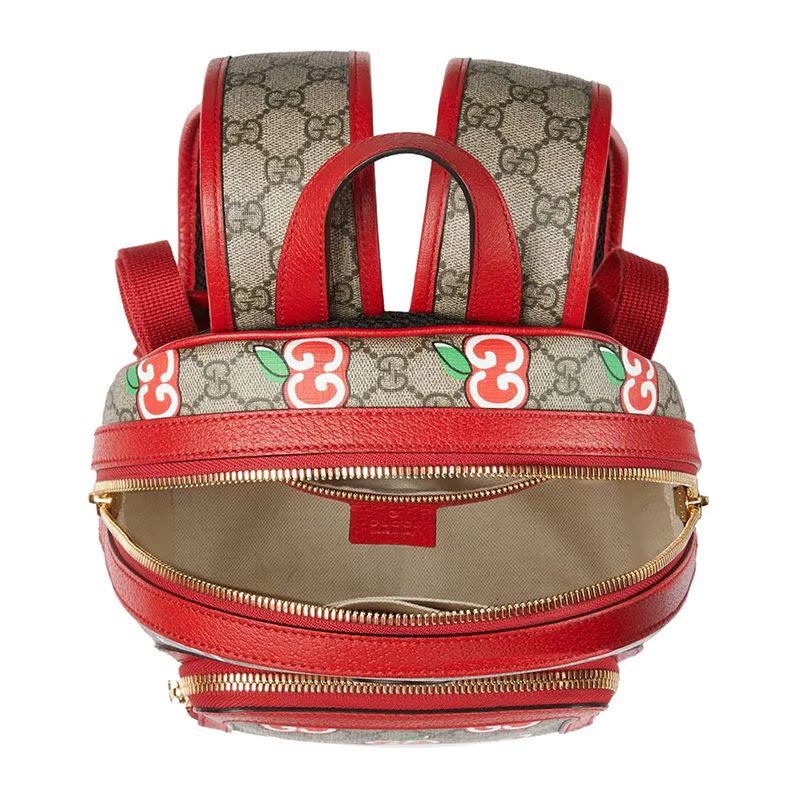 预订 20春夏款 20春夏款 GUCCI 限定款 双G苹果图案 双肩包 22*29*14CM图片