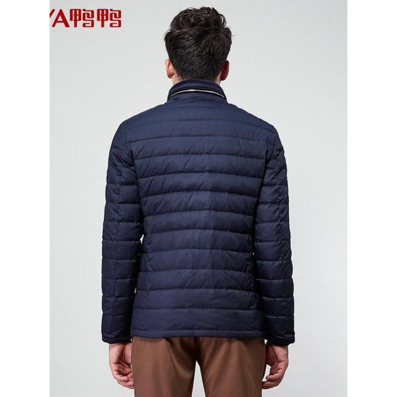 鸭鸭 秋冬新款 拼接立领商务羽绒服男短款冬装正品青年A-3518