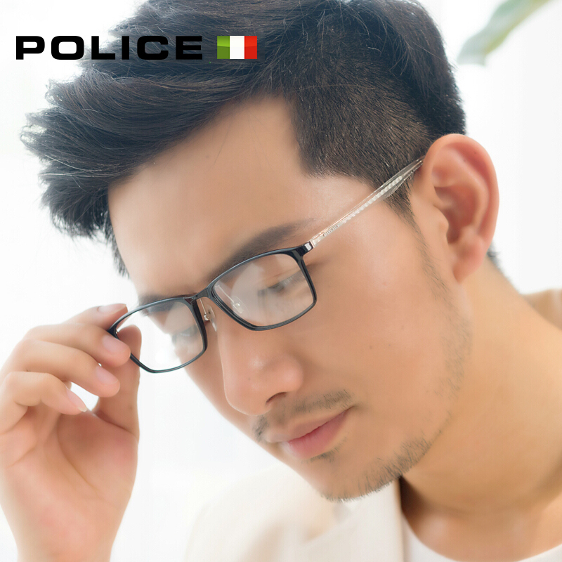 意大利POLICE眼镜框男士全框大脸镜架可配近视镜潮简约复古