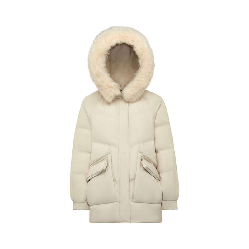 波司登羽绒服女中长款温柔甜美风运动休闲狐狸大毛领冬B00145276