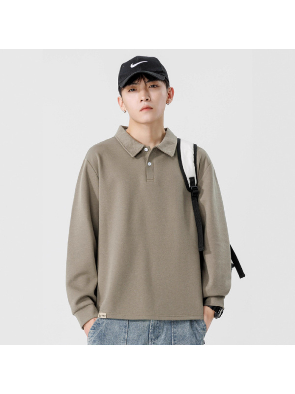 |长袖POLO衫男士早秋季新款韩版翻领宽松休闲内搭上衣潮流