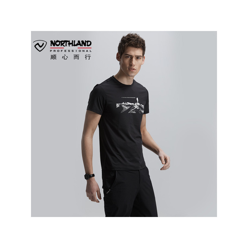 诺诗兰(NORTHLAND)户外运动男士圆领短袖T恤GQ085A05