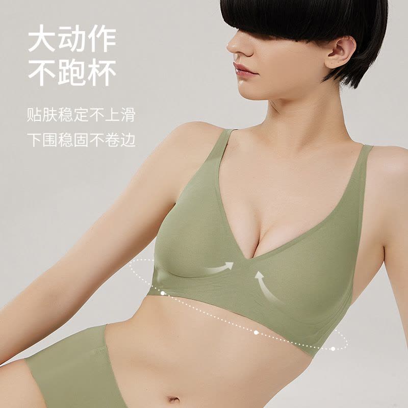 果冻软支撑无痕内衣女法式性感无钢圈文胸小胸聚拢薄款调整型胸罩图片