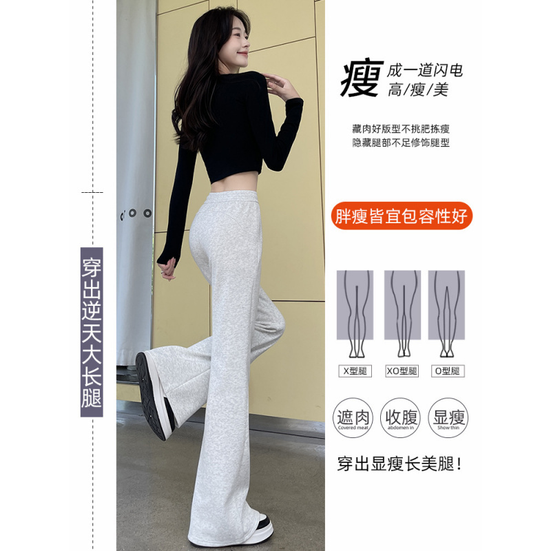 美式微喇运动裤女2025新款春秋款高腰显瘦马蹄裤休闲小个子喇叭裤