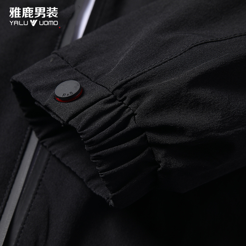 雅鹿男装新品首发纯色休闲商务百搭夹克基础款男士外套YL-QX20632