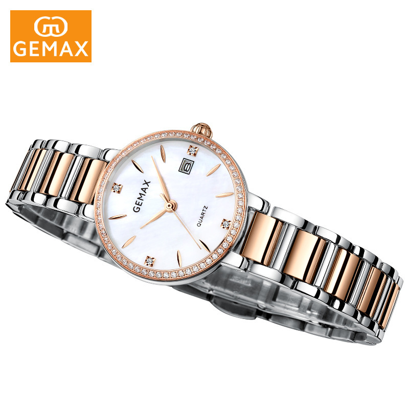 GEMAX/格玛仕 正品防水石英手表 女士时尚品牌精钢腕表 MX2229