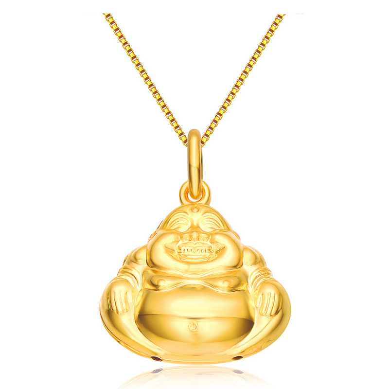 金大福(King tai fook) 足金挂坠女款黄金弥勒佛吊坠本命佛立体笑佛 磨砂肚款 计价J