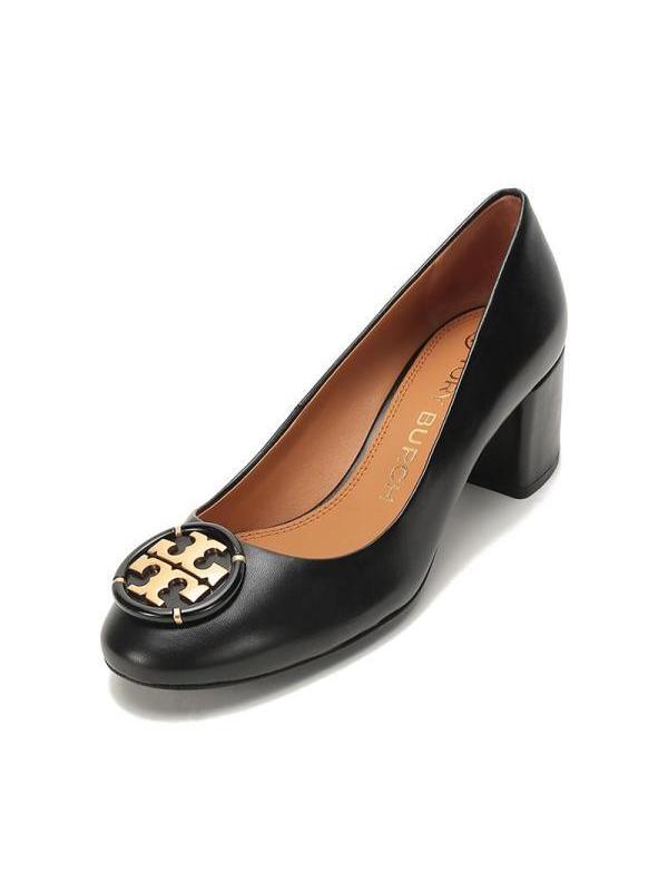 toryburch托里伯奇奢侈品tb女鞋羊皮粗跟高跟鞋皮鞋76483