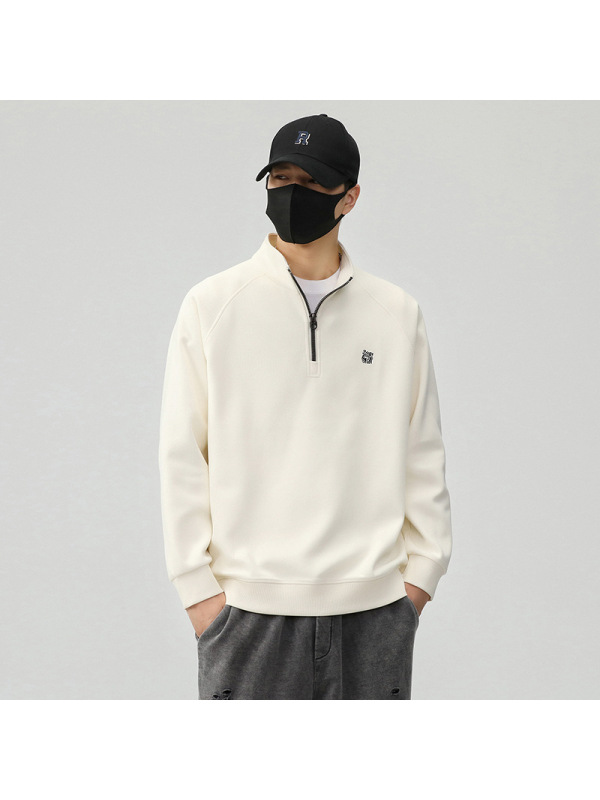 秋季半高领拉链男士卫衣春秋季潮流百搭长袖新款美式潮牌百搭上衣