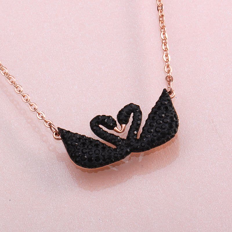 SWAROVSKI施华洛世奇双黑天鹅水晶项链女士人造水晶送恋人5296468