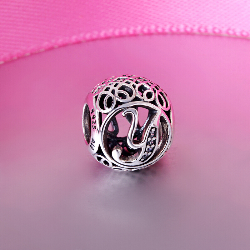 PANDORA潘多拉 复古字母Y 925银串饰-791869CZ