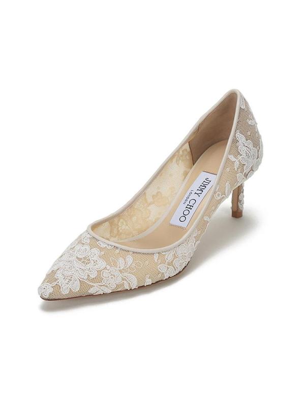 jimmychoo周仰杰女士织物蕾丝尖头高跟鞋romy60ore010