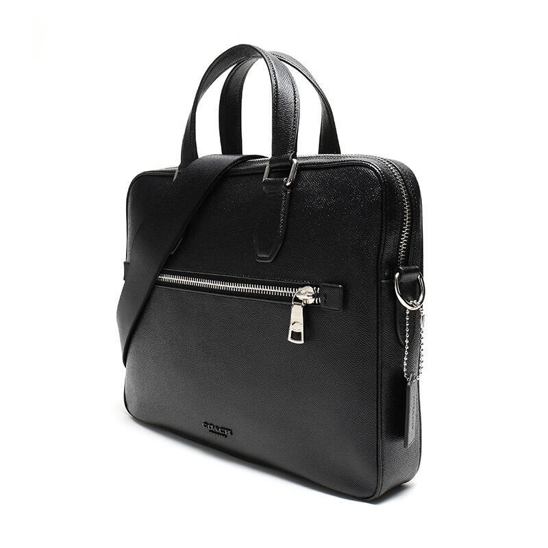 coach蔻驰奢侈品男士专柜款十字纹皮革kennedy公事包手提单肩斜挎包