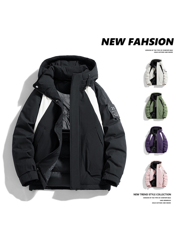 户外男装秋冬季棉衣男新款棉服加厚保暖潮牌工装夹克连帽棉袄外套