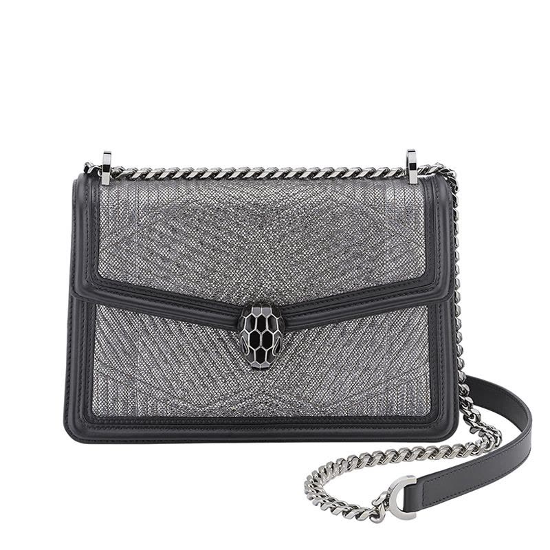 【预定】BVLGARI宝格丽 Serpenti Diamond Blast经典蛇头单肩包289478水蛇皮/牛皮革图片