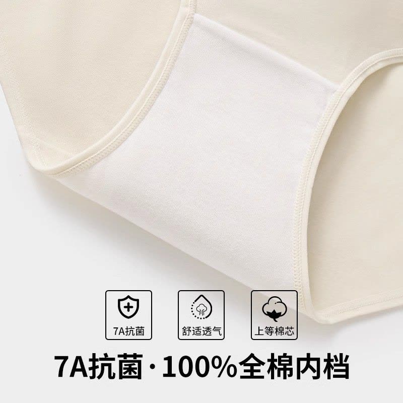 新款7A女士纯棉内裤女生中腰大码全棉裆无痕三角裤短裤头图片