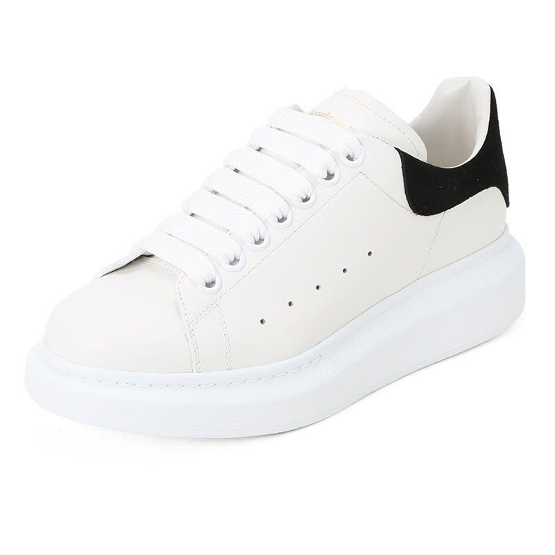 预售McQueen Sneakers Oversize小白鞋 白色厚鞋底光面皮553770黑尾 女士低帮鞋运动休闲鞋图片