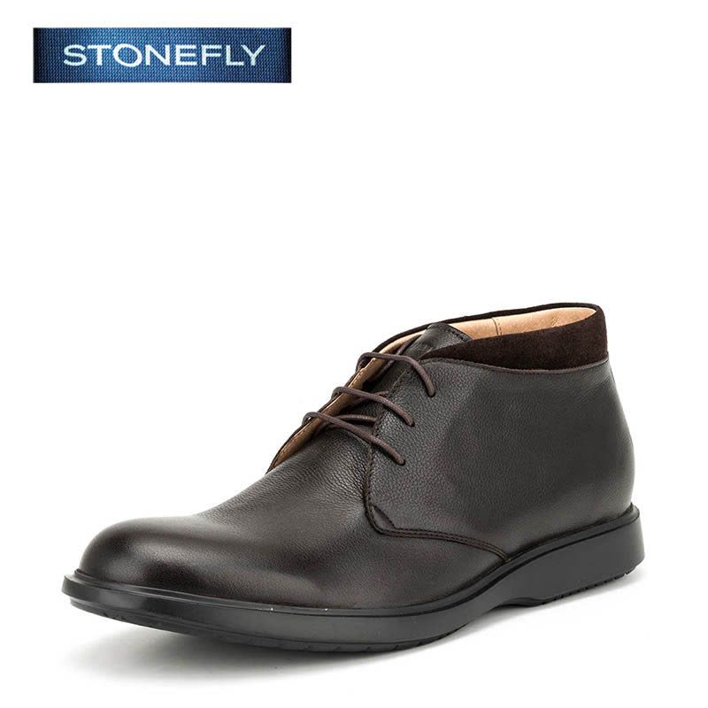 斯通富来STONEFLY牛皮尖头低跟套脚绑带短靴男鞋SD64122815图片