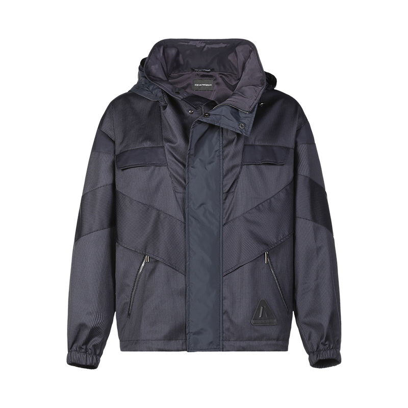 阿玛尼 EMPORIO ARMANI 男士绵羊毛/锦纶宽松版连帽拉链休闲外套I1R530 I1016