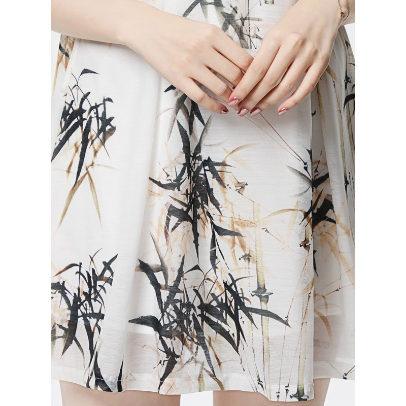 丝柏舍2019夏装女装立领中国风修身连衣裙S82R0485L