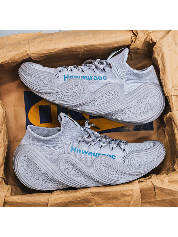 男士运动跑步夏季透气网面休闲飞织潮流时尚休闲男款运动风鞋子