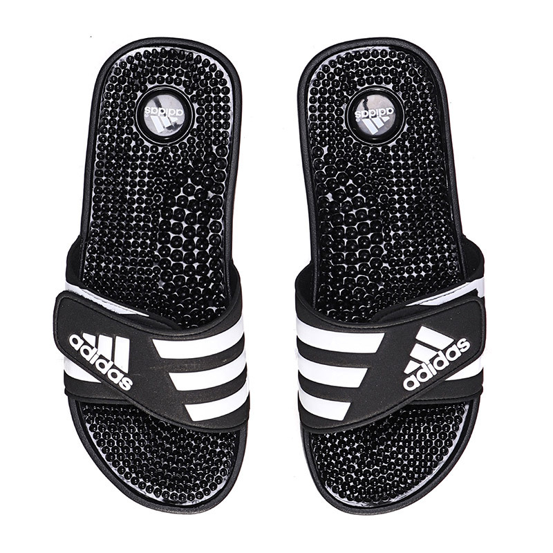adidas阿迪达斯男子拖鞋18魔术贴凉拖游泳拖休闲运动鞋078260.. 0782601号黑色+亮白