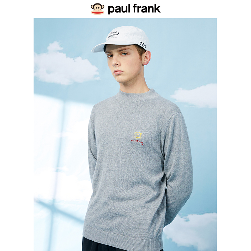 Paul Frank/大嘴猴冬季新款针织衫韩版潮流修身高领男士毛衣