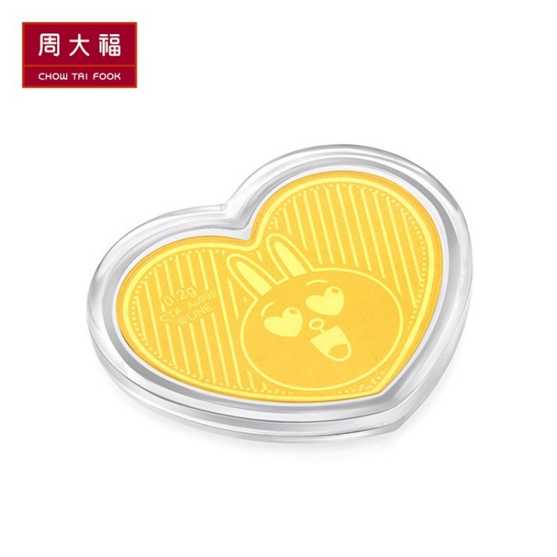 周大福LINE FRIENDS系列可妮兔布朗熊足金黄金金币R21617