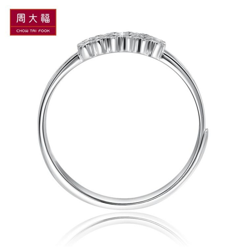 周大福珠宝首饰经典车花PT950白金铂金戒指PT150292