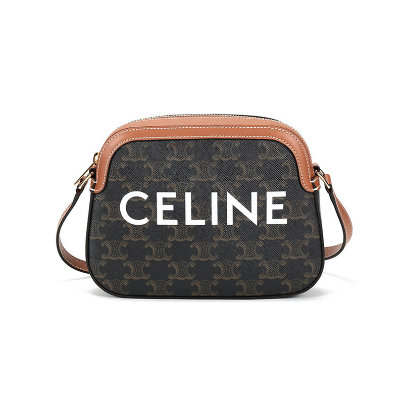 CELINE 赛琳 女士涂层帆布配皮单肩斜挎包相机包小号 191522BZK