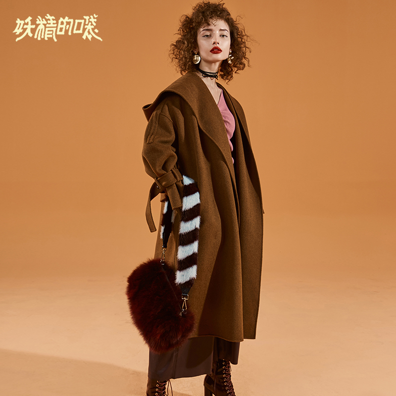 妖精的口袋Y毛呢外套女中长款韩版秋装宽松双面呢子大衣R