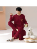 情侣睡衣春秋冬季棉质本命年喜庆结婚红色一男士一女士家居服套装