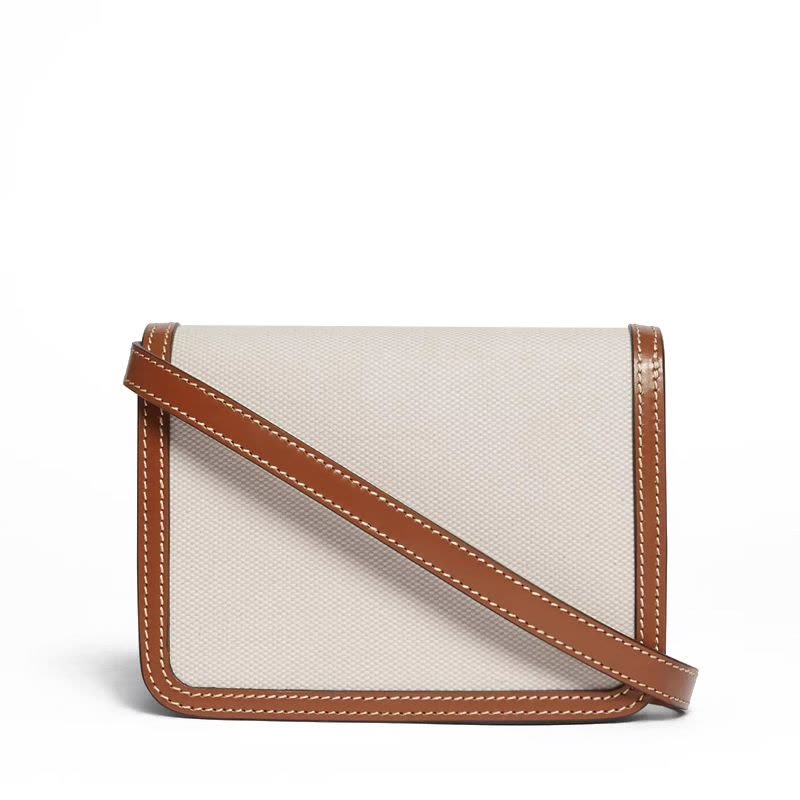 预订20春夏 BURBERRY TB专属标识双色帆布拼皮革锁扣包迷你8017110 17*6*12.5CM图片