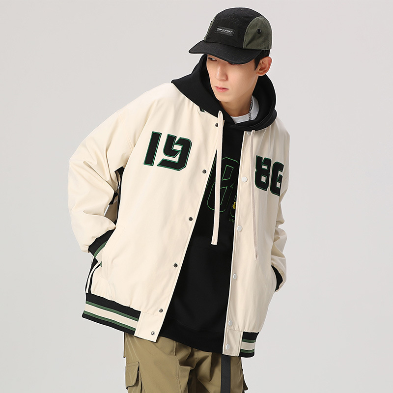 threesons潮牌棒球服男春秋新款ins大码宽松男生休闲夹克潮流